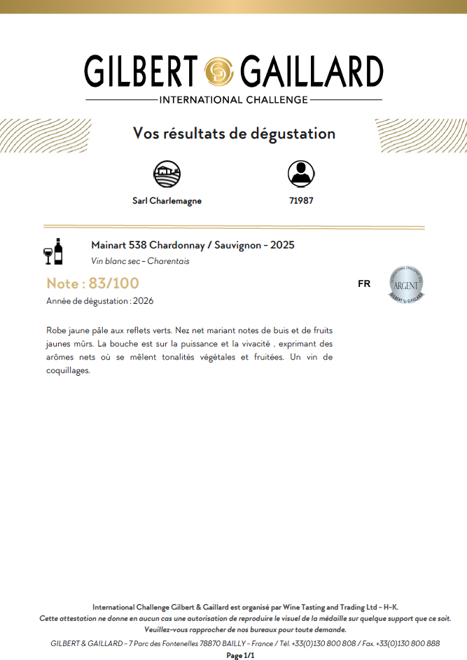 Mainart 538 Chardonnay / Sauvignon 2025 75cl