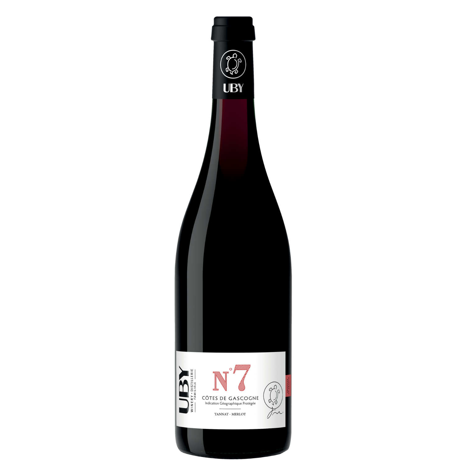 Bouteille UBY N°7 – Vin rouge Tannat-Merlot Côtes de Gascogne – Domaine UBY – Caves Charlemagne 75cl